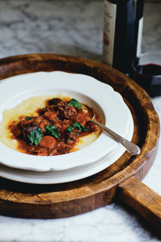 Braised Beef Shortribs with Artichoke Mashed Potatoes