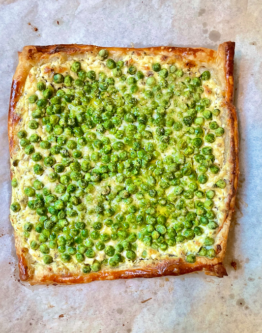 Spring Pea & Minted Cottage Cheese Crostata