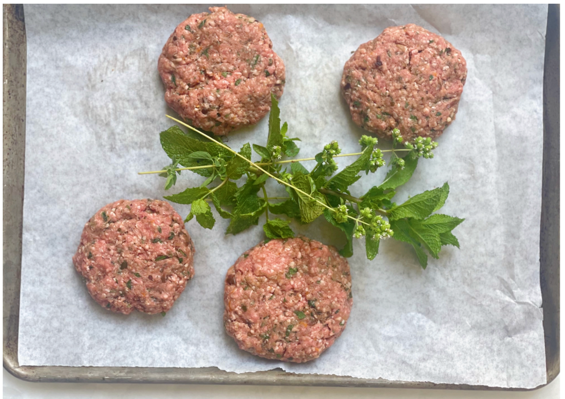 Lamb Burgers with Minted Yogurt Sauce