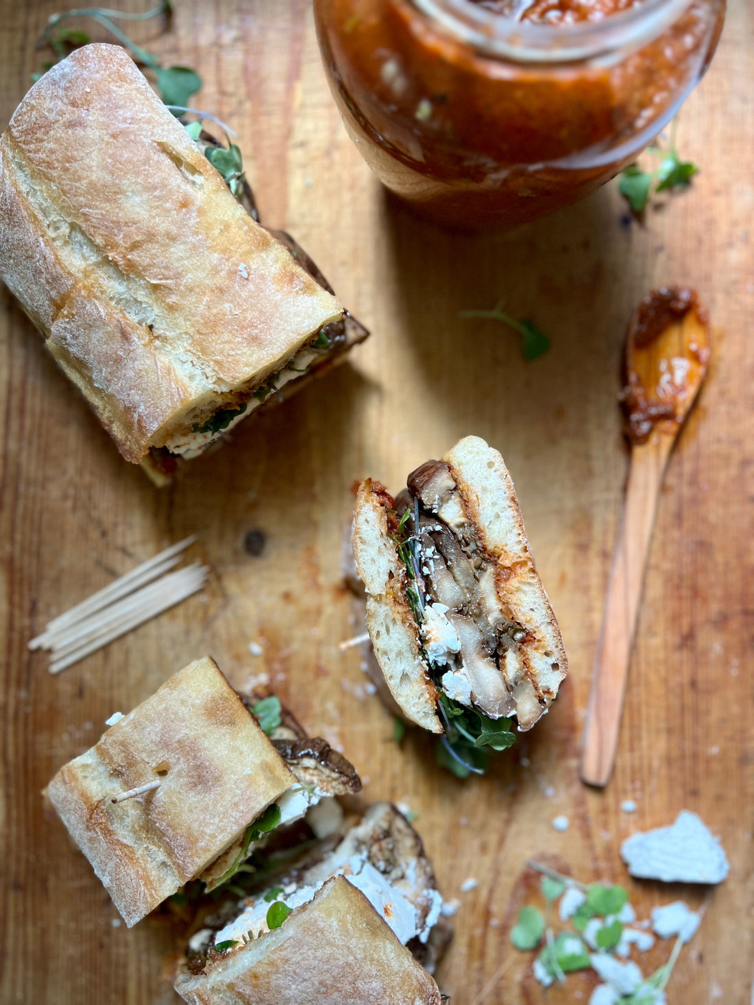 Grilled Eggplant Panini with Sun-dried Tomato Bruschetta & Feta - Bella Cucina