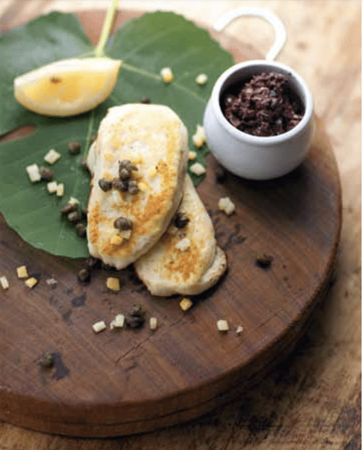 Haloumi Cheese with Olivada Pesto & Preserved Lemons - Bella Cucina