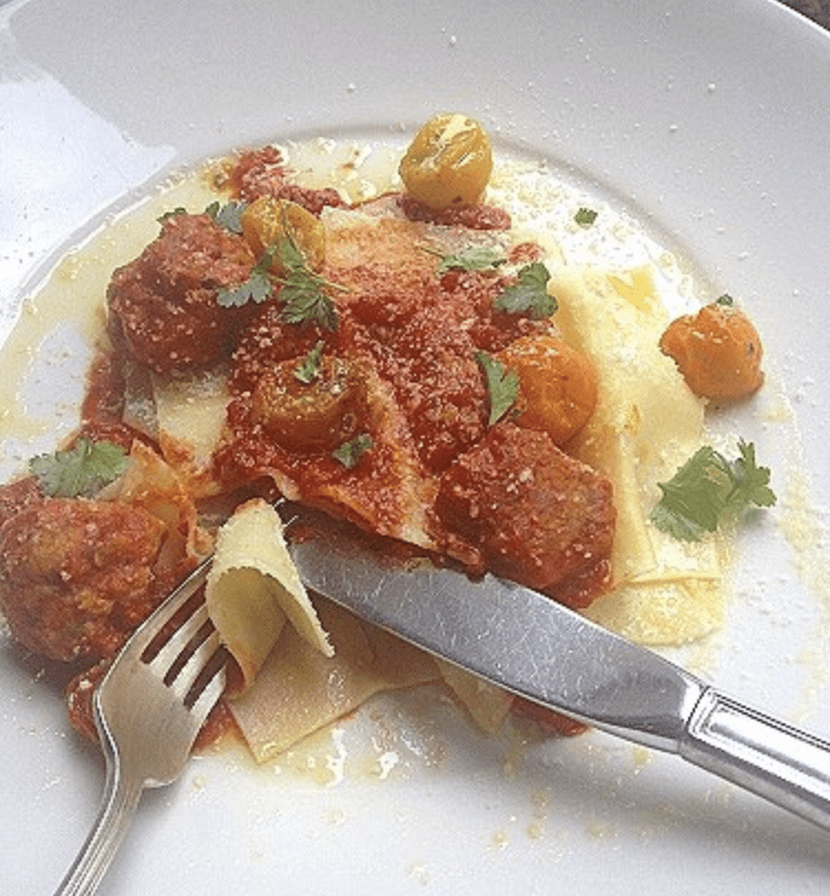 Handkerchief Pasta with Pork & Fennel Polpettini - Bella Cucina