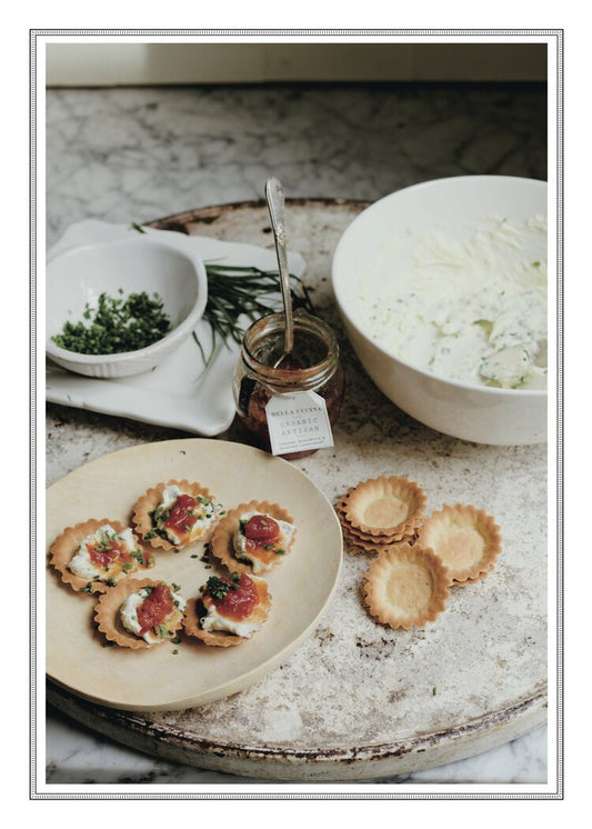 Herbed Mascarpone and Savory Tomato Jam Crostata Antipasti - Bella Cucina