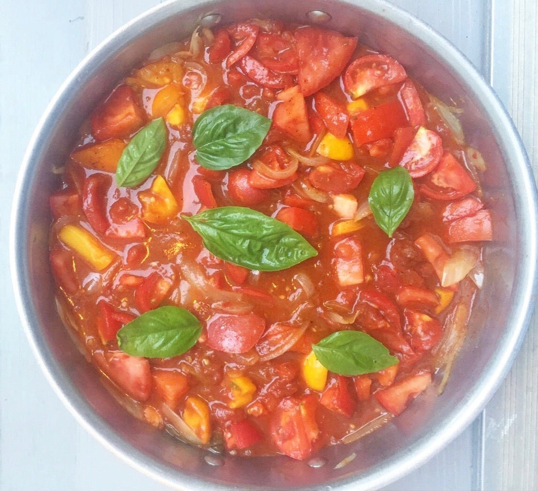 Tomato, Peach & Cucumber Gazpacho - Bella Cucina