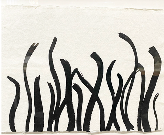 "sea grass by the beach " | Japanese ink on hand made paper  by Alisa Barry