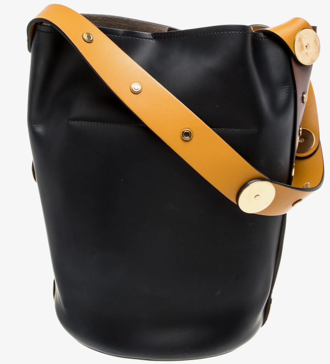 Clothing | Vintage Marni Brown and Black Color Block Leather Bucket Bag