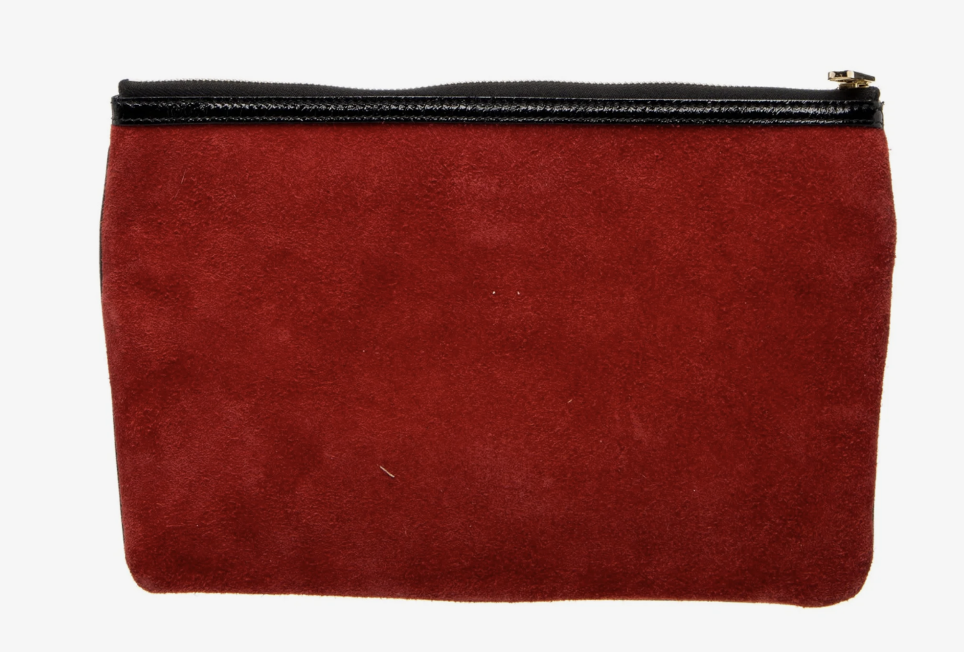 Vintage Gucci Red Suede and Black Leather Portfolio Clutch