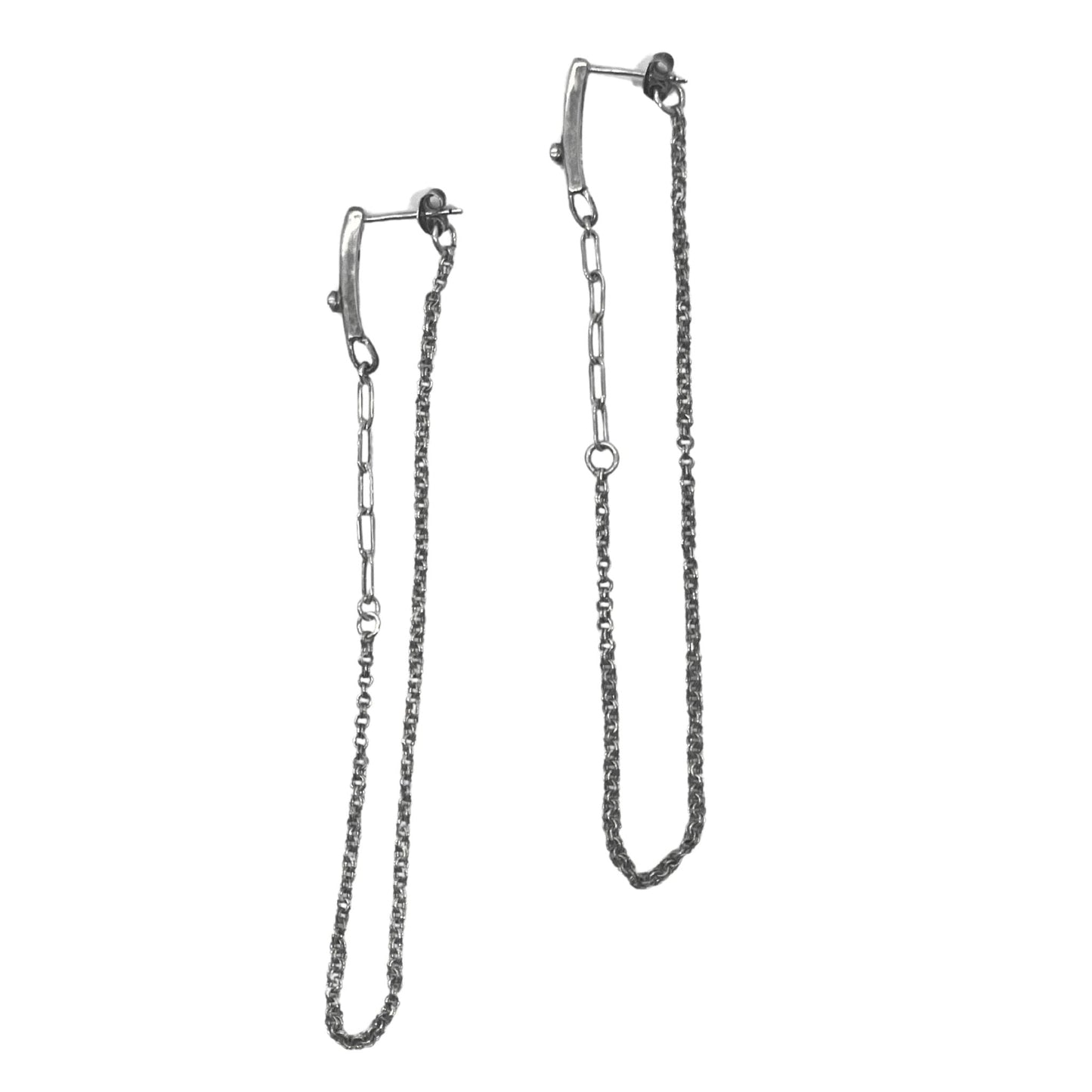 Anna Sheffields Silver Continuous Chain Earrings by Bella Cucina – Earrings