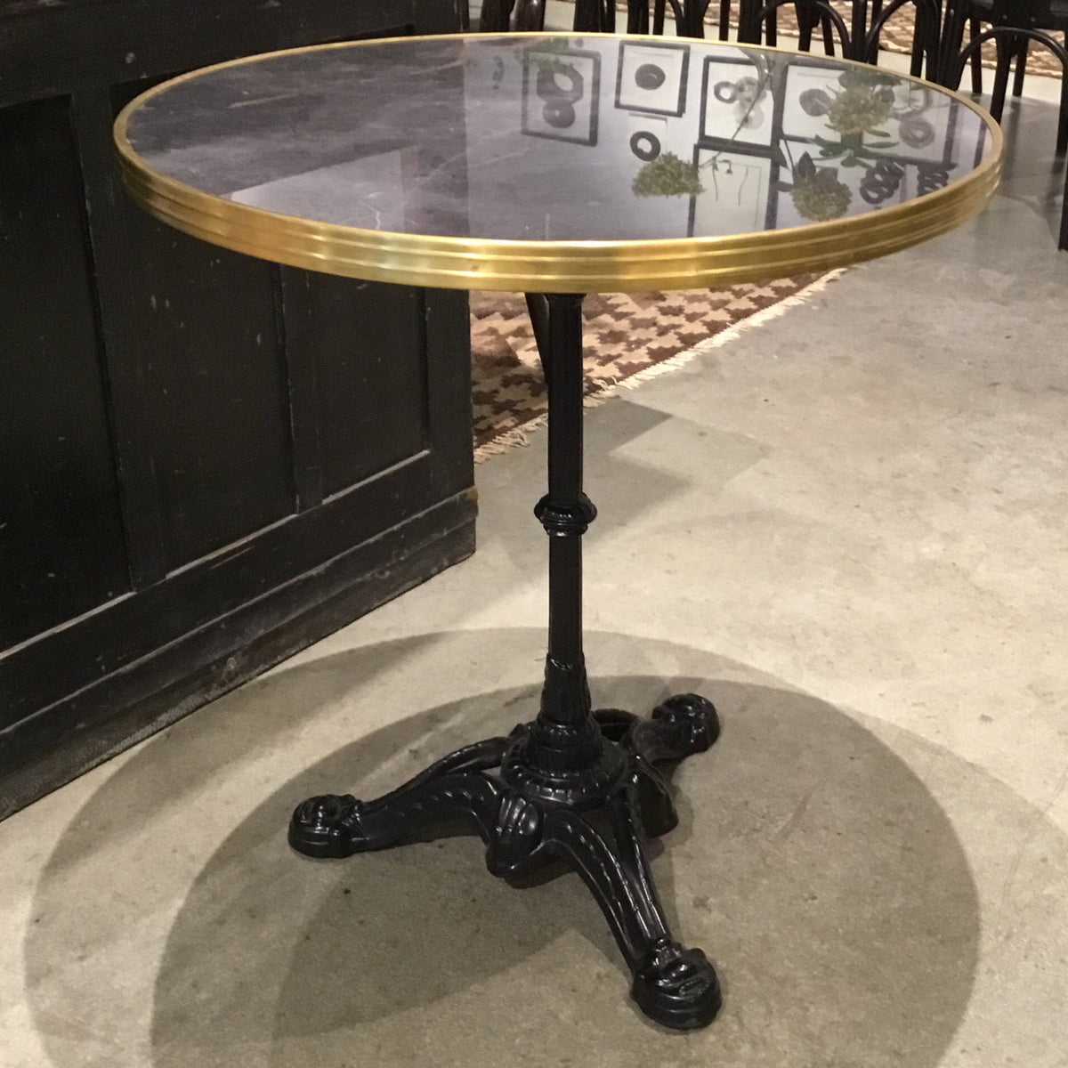 Antiques & Found Objects: Antique Round Marble Top Table with Black Cast Iron Base by Bella Cucina – Antiques & Found Objects: Furniture