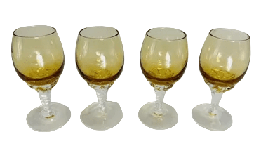 Glassware: Vintage Italian Amber Hand-Blown Aperitivo Glasses | Set Of 4 by Bella Cucina – For the Table: Glasses