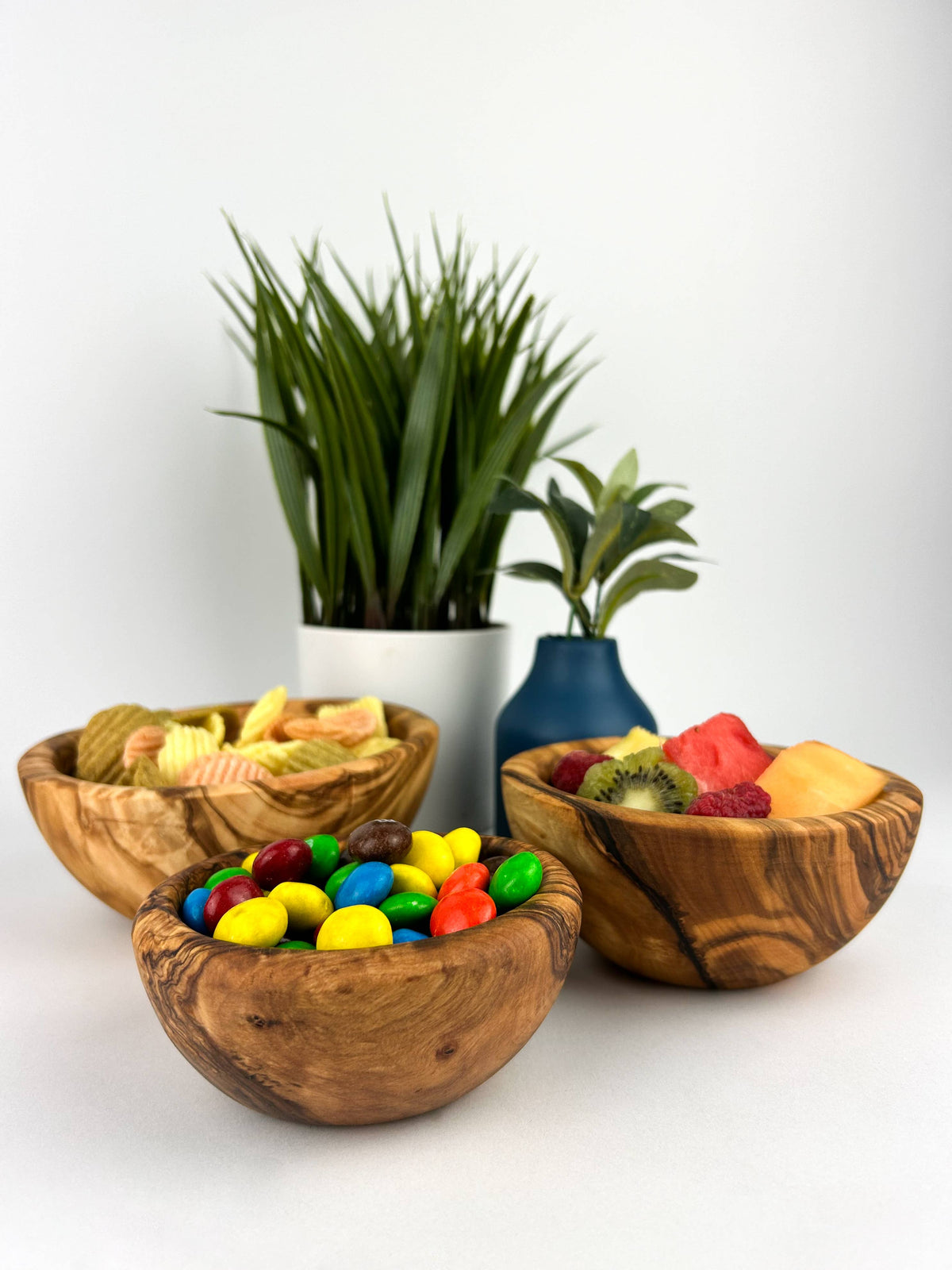Small olive wood snack bowl at Bella Cucina in Atlanta, view 3