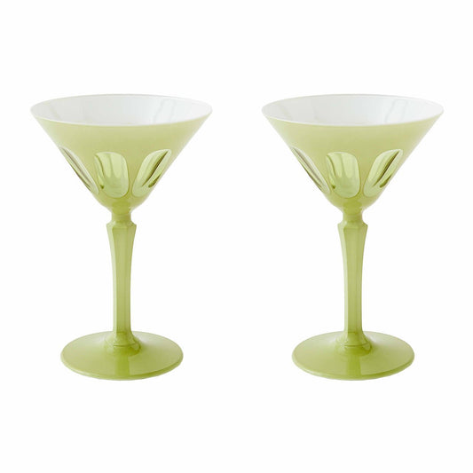 Bella Cucina - Rialto Glass Martini Set/2 in Pale Sage -