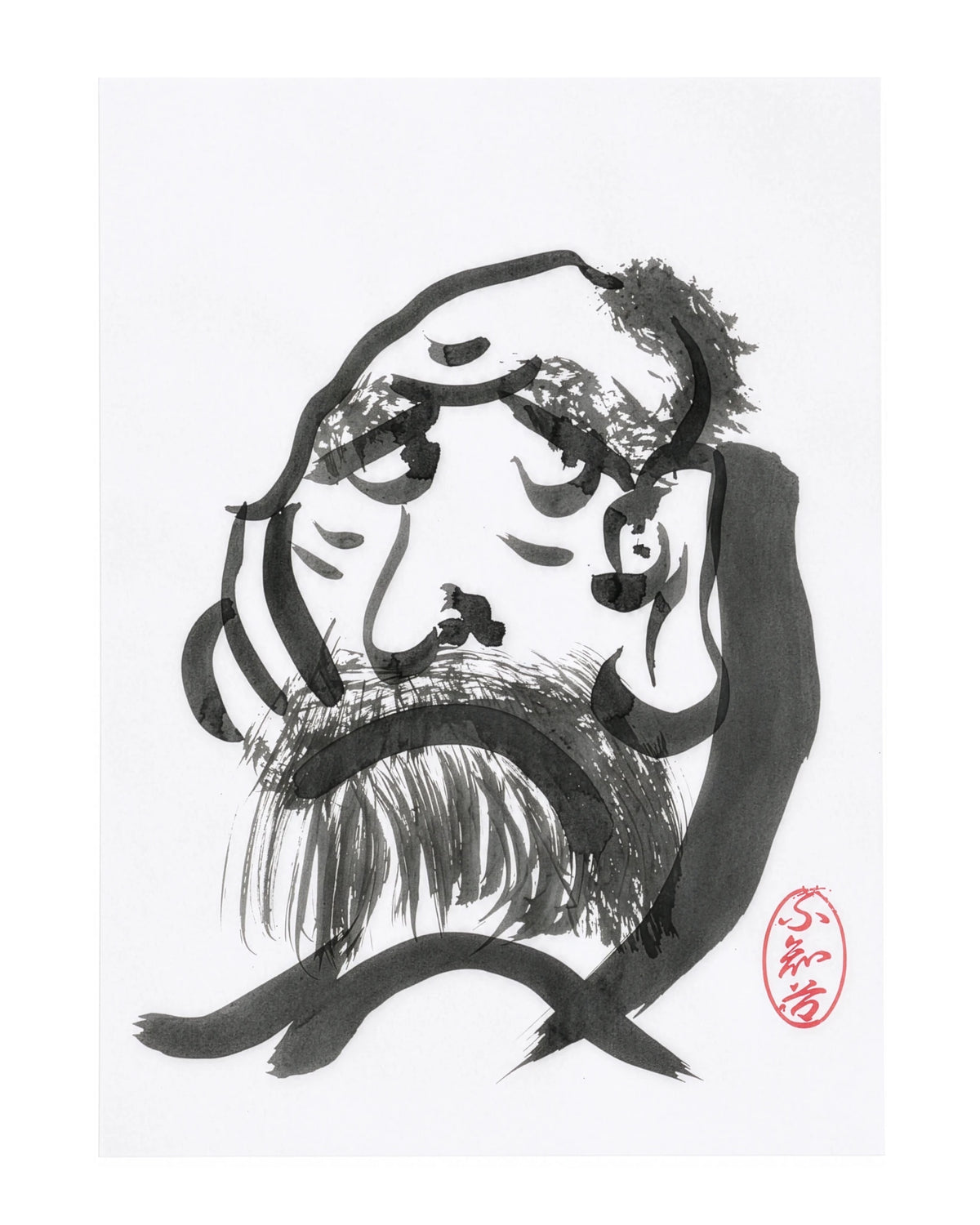 The KAZ collection - Japanese ink works on paper by Alisa Barry | Bodhidharma No. 1 by Bella Cucina – AB Art