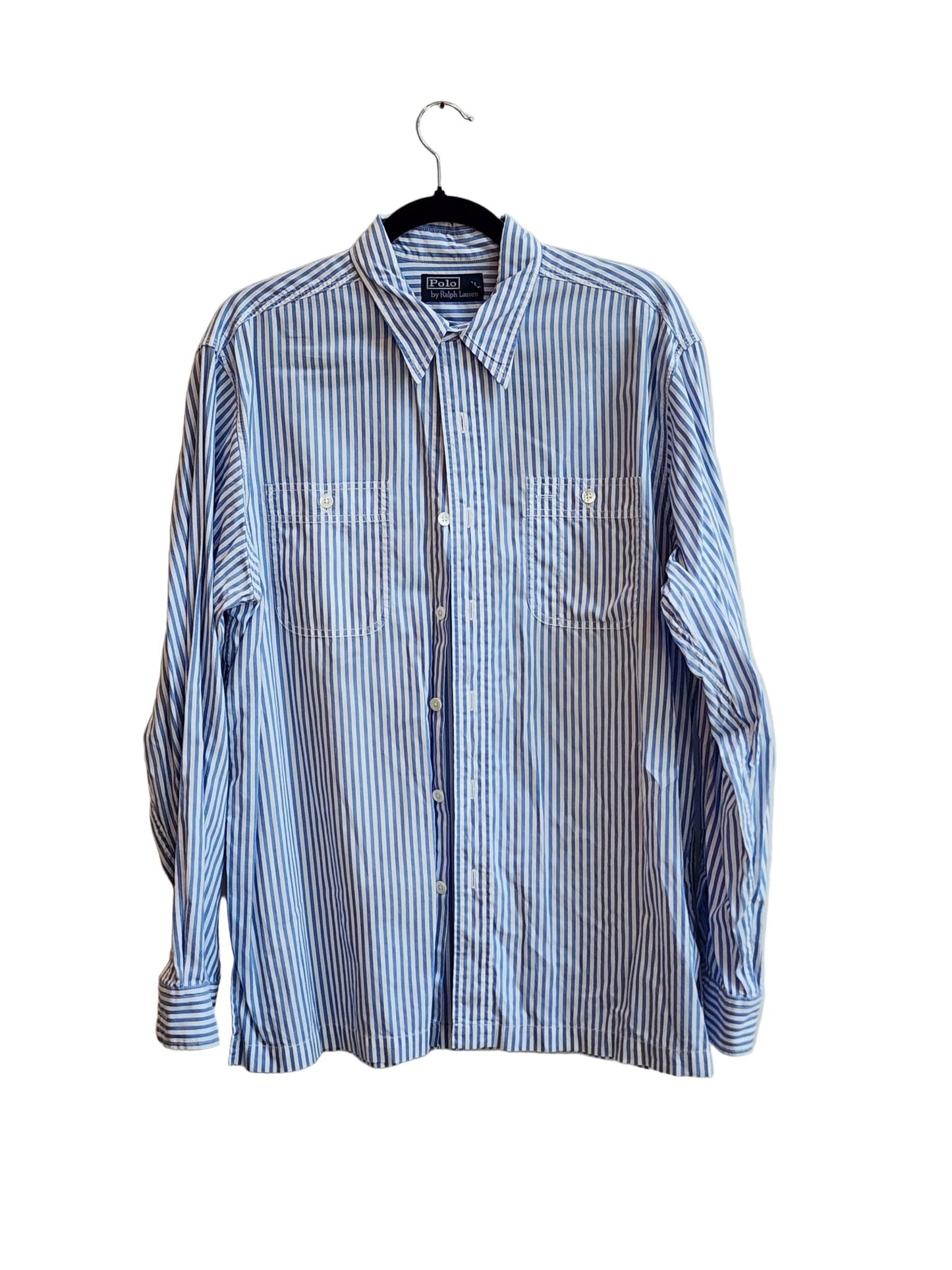 Vintage Clothing: Ralph Lauren Polo Blue & White Striped Shirt by Bella Cucina –