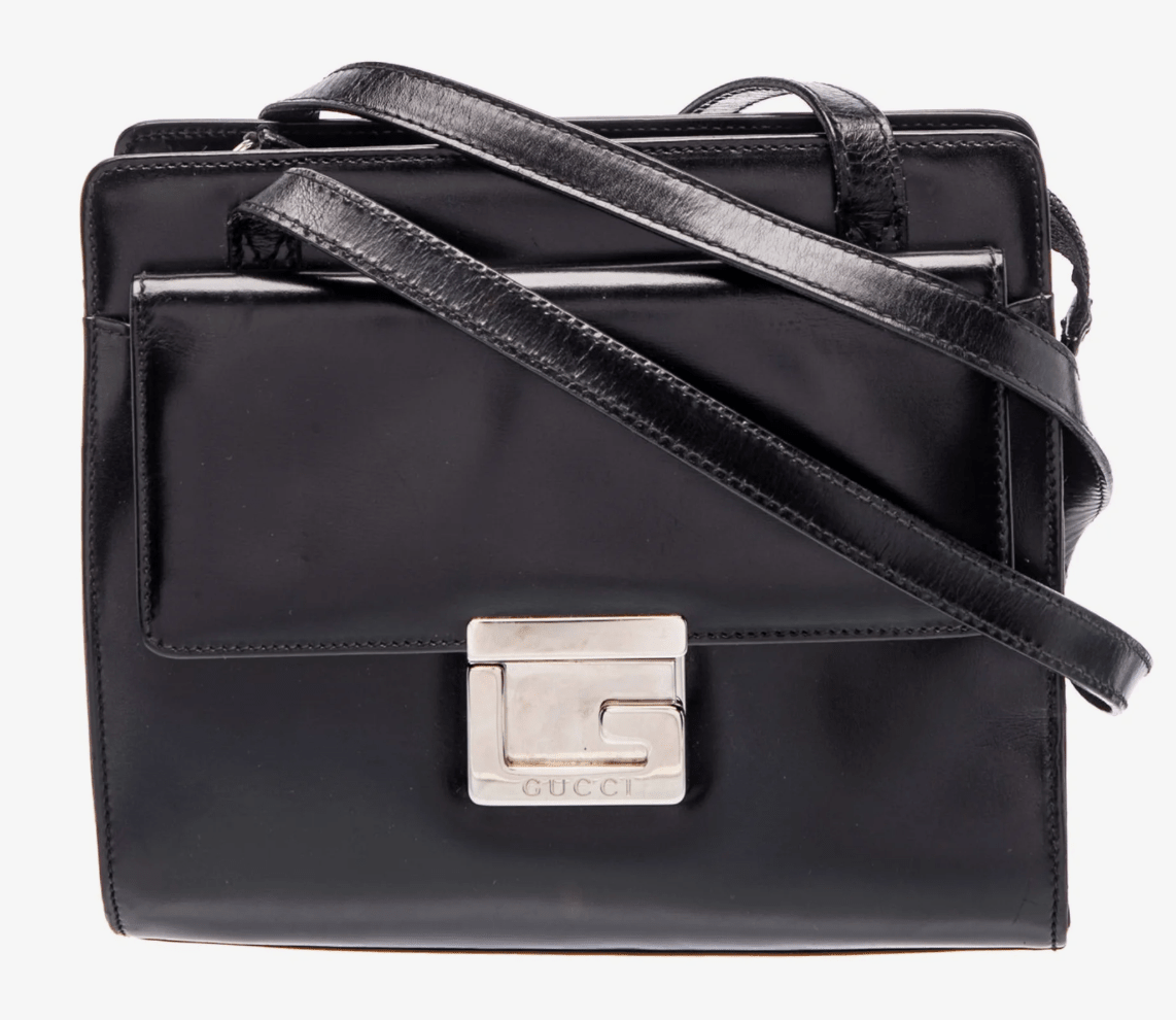 Vintage Gucci Black Leather Top Purse with Silver G hardware (Copy) by Bella Cucina – clothing