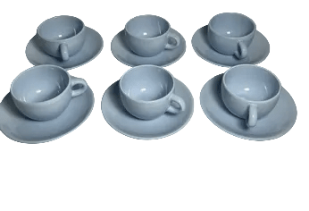 Vintage Italian Blue Espresso cups & saucers - set of 6 by Bella Cucina –