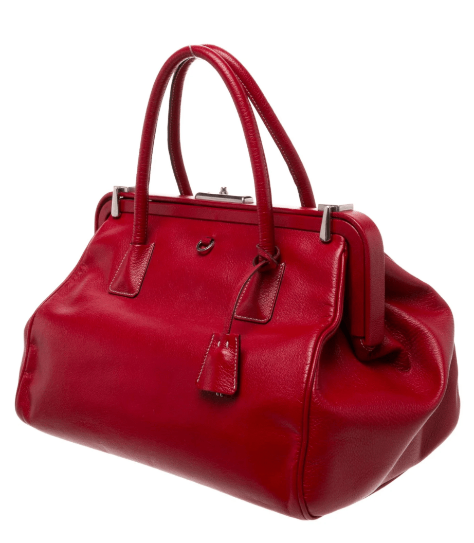 Vintage PRADA Red Leather Tote Handbag by Bella Cucina – clothing