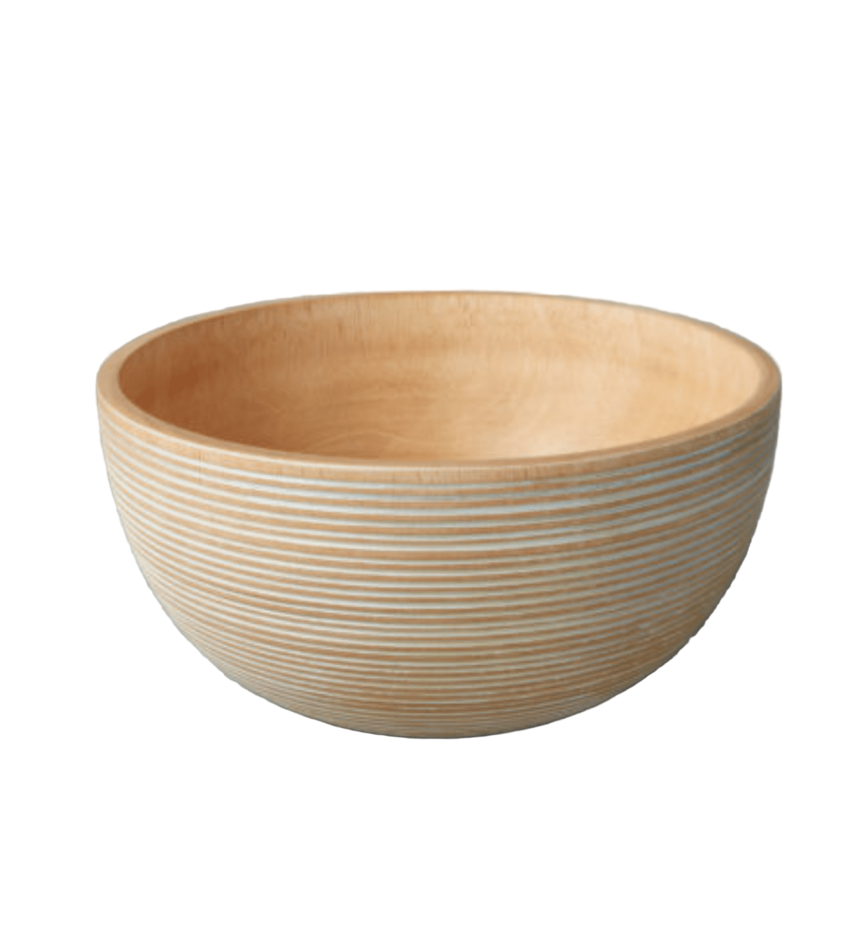 White Striped Mango Wood Bowl by Bella Cucina – serving bowl