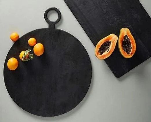 Black Mango Round Wood Board