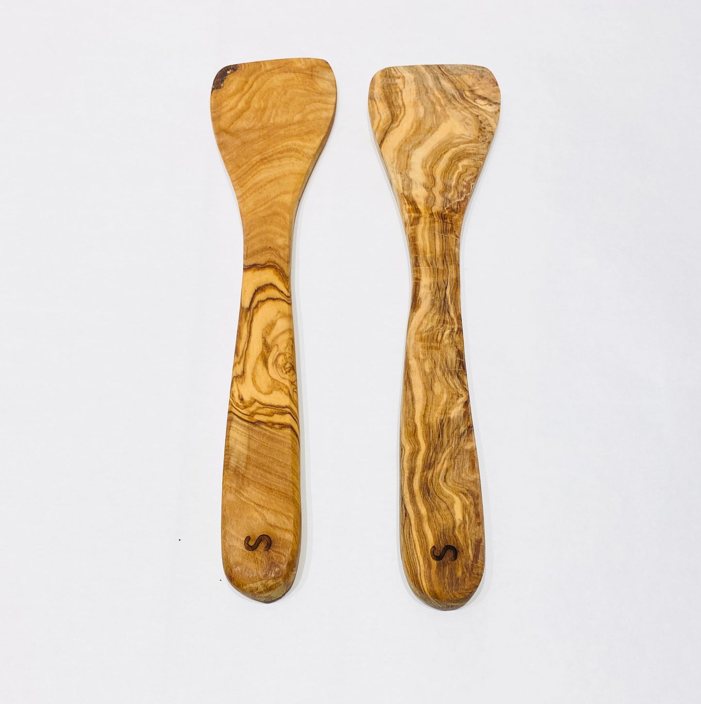 Olive Wood Flat Salad Serving Set