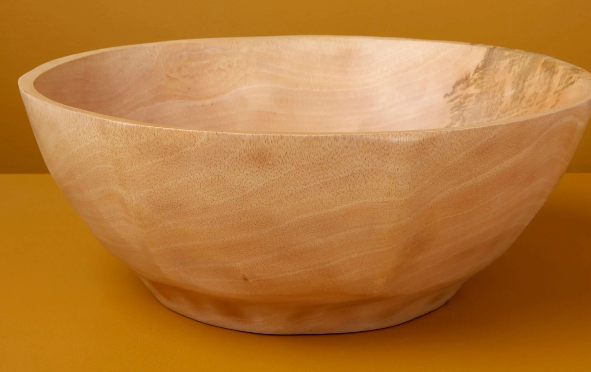 Large Mango Wood Curved Salad/Pasta Bowl