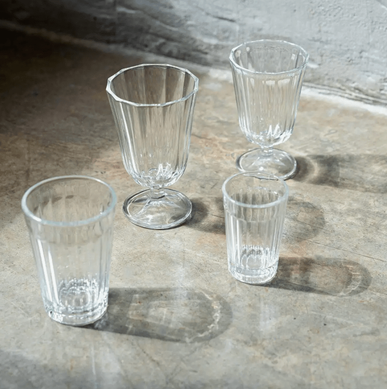 Bella Cucina - Hand - blown Ribbed Water/Wine Glass Tall - set of 4 -