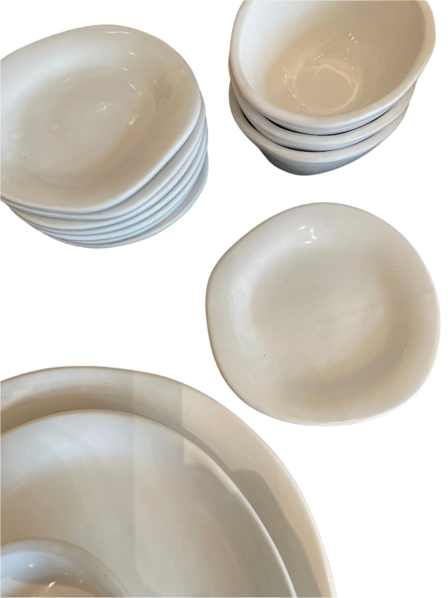 Bella Cucina - Hand - crafted Porcelain Bread & Butter /Antipasti Plates -
