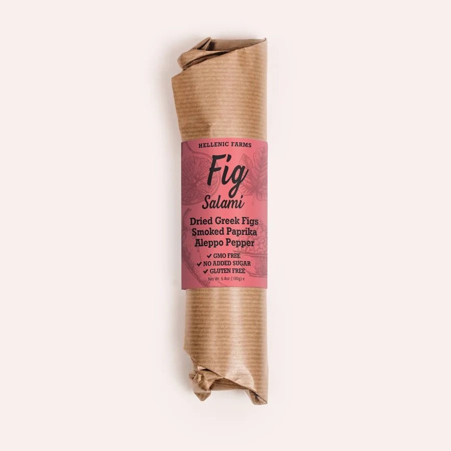 Bella Cucina - Hellenic Farms Fig Salami: Dried Greek Figs Smoked Paprika Pepper -