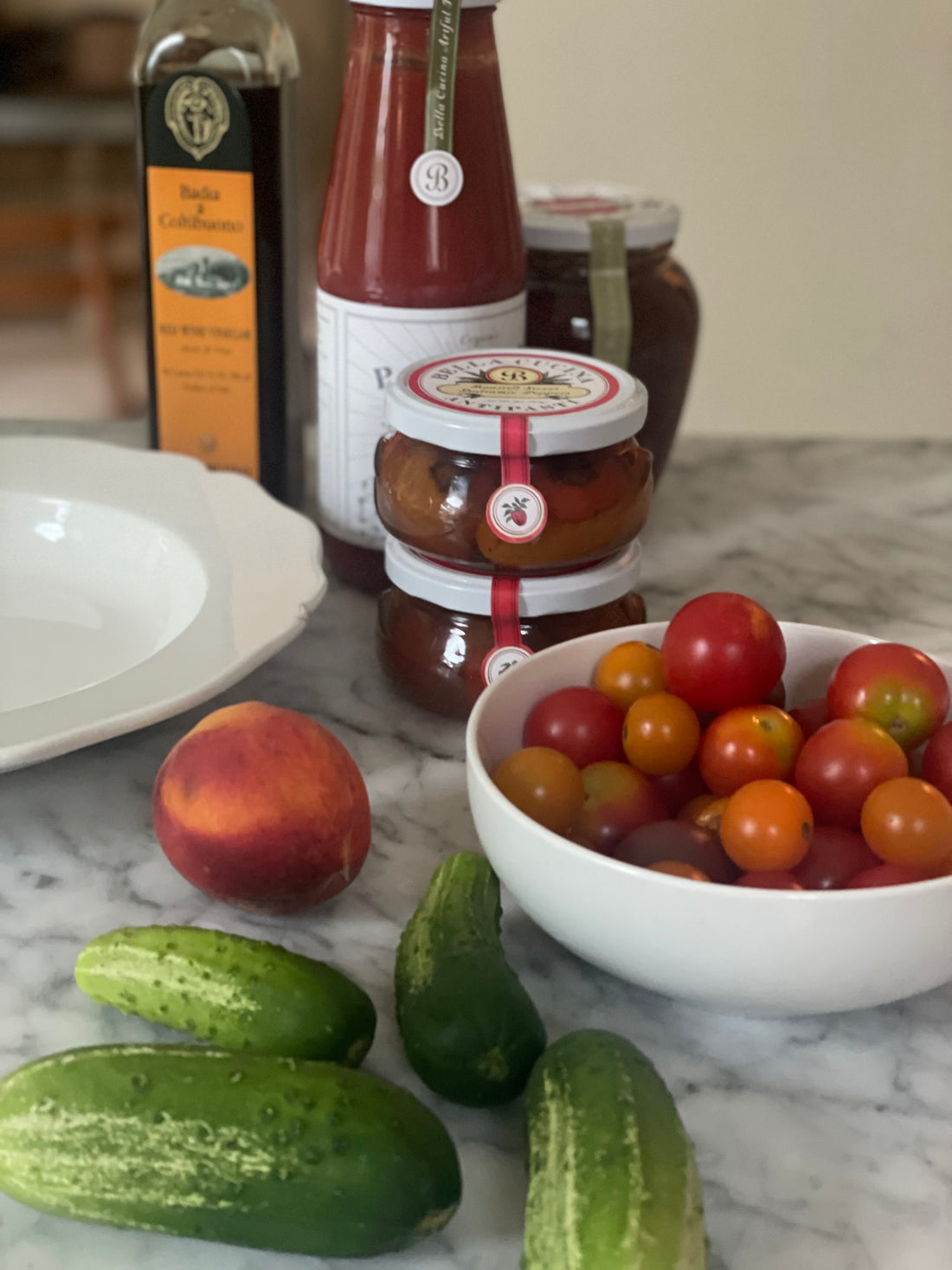 Tomato, Peach & Cucumber Gazpacho