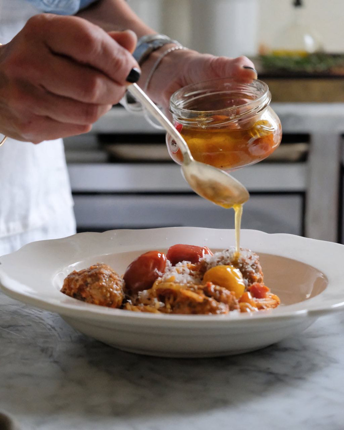 Pasta a la Passata with Piccolo Tomatoes and Burrata