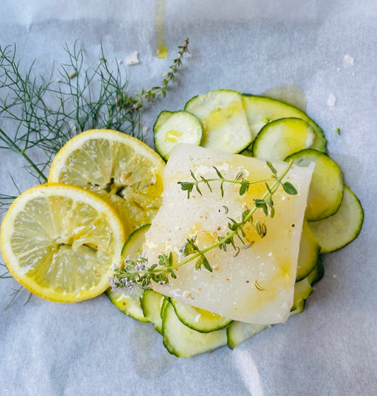 Parchment-cooked Sea Bass with Lemony Zucchini
