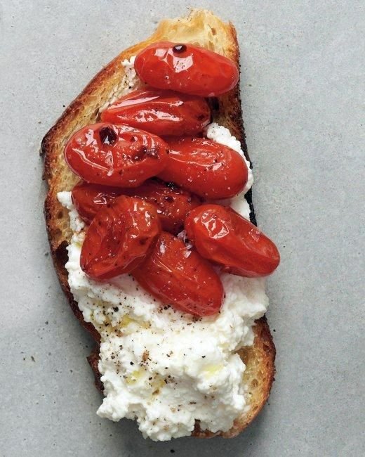 Whipped Ricotta and Piccolo Pomodoro Crostini Toast