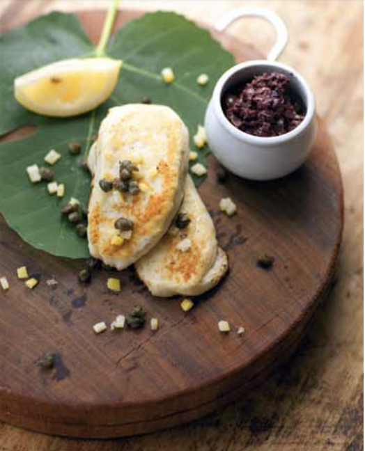 Haloumi Cheese with Olivada Pesto & Preserved Lemons