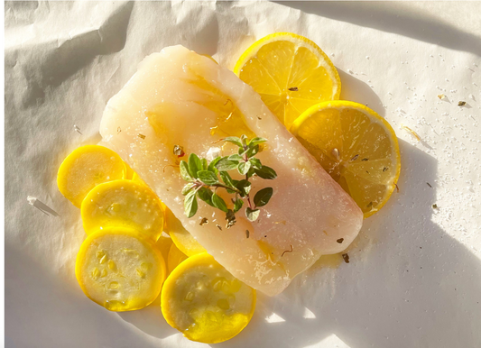 Citrus Fennel Sea Bass Baked in Parchment