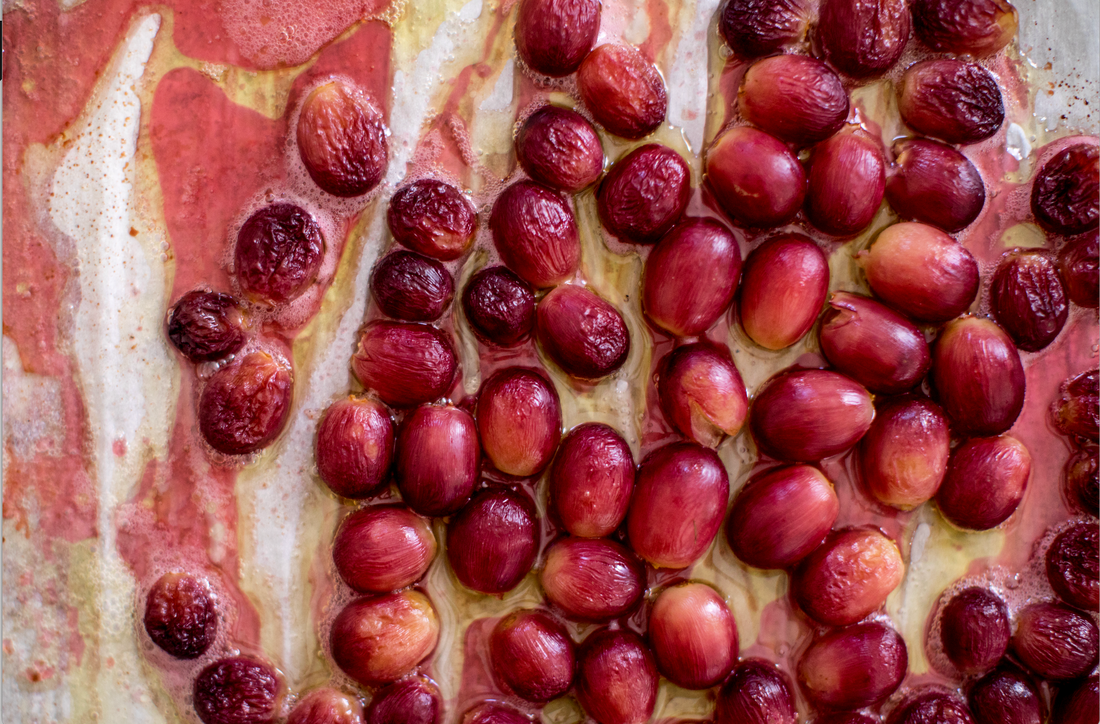 Rose & Pink Peppercorn Roasted Grapes