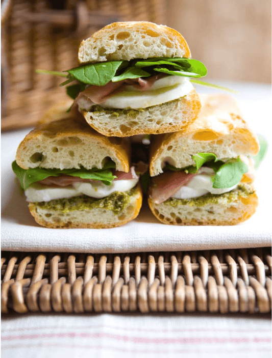 Arugula, Fresh Milk Mozzarella and Prosciutto Panini - Bella Cucina
