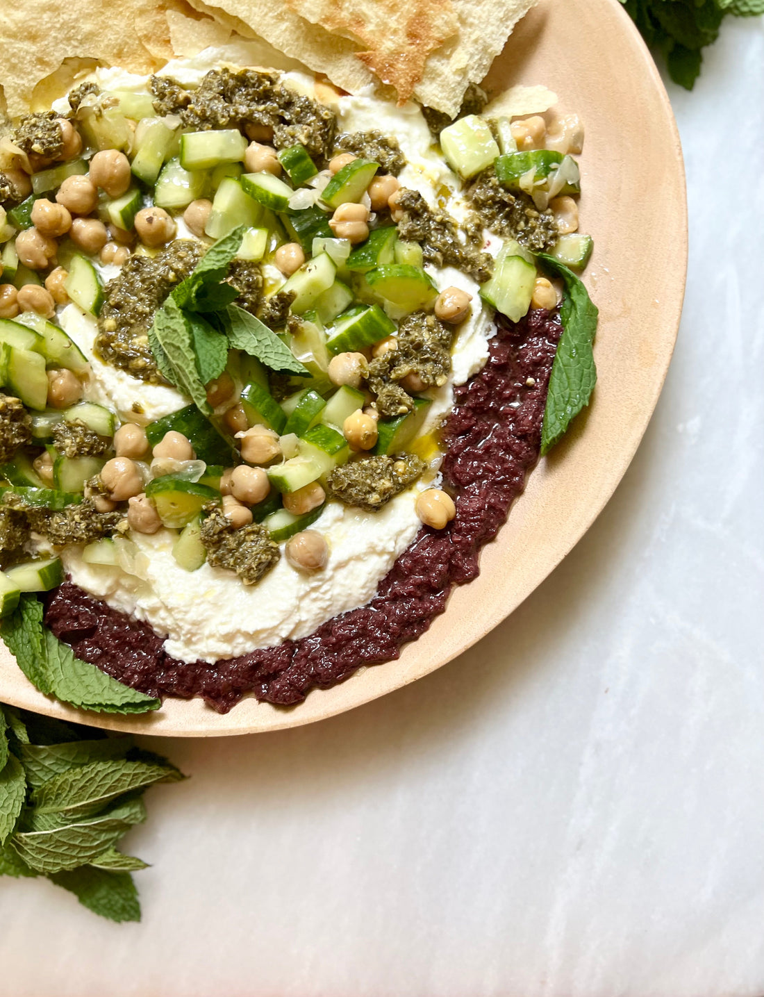 Mediterranean Layered Feta Dip - Bella Cucina