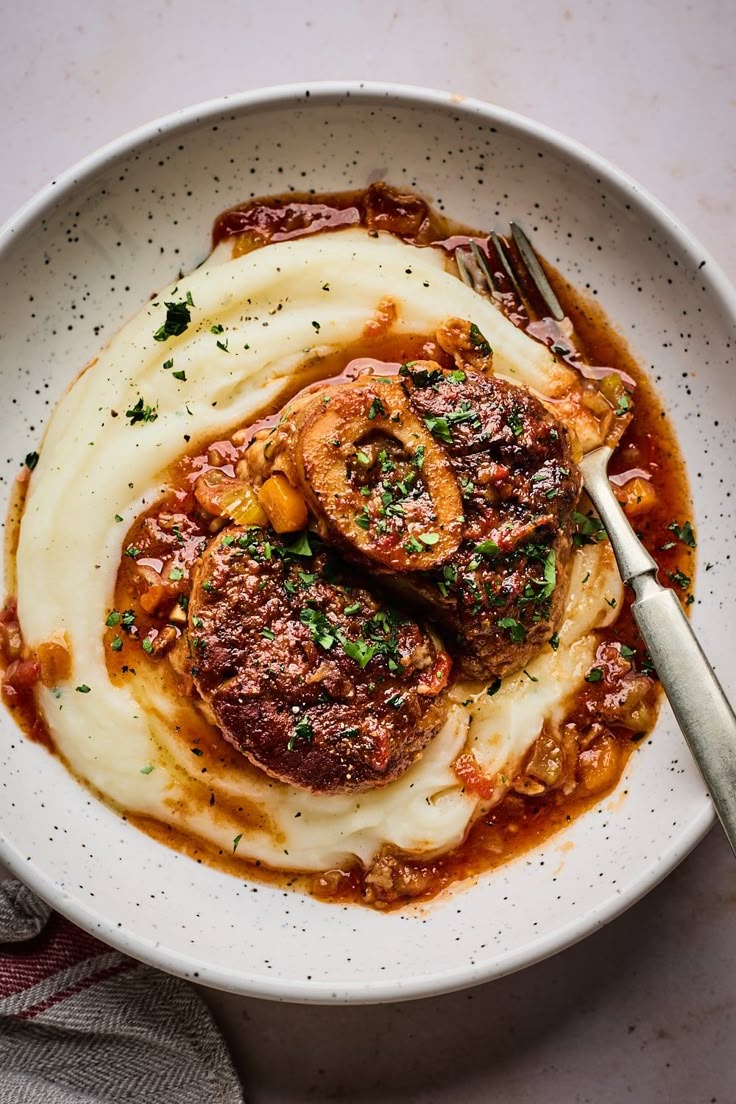 Osso Buco with Creamy Porcini &  Parmesan Polenta - Bella Cucina