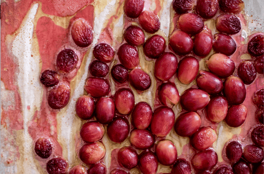Rose & Pink Peppercorn Roasted Grapes - Bella Cucina