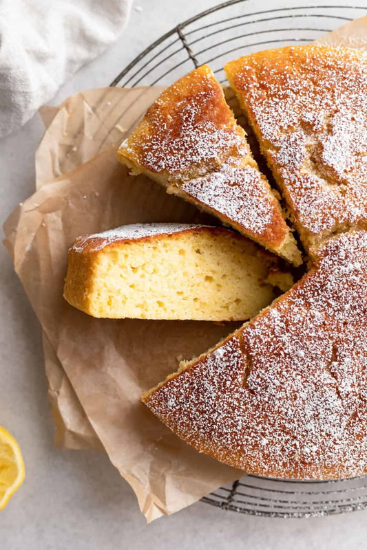 Vanilla Olive Oil Cake with Poached Quince and  Preserved Lemon Cream - Bella Cucina
