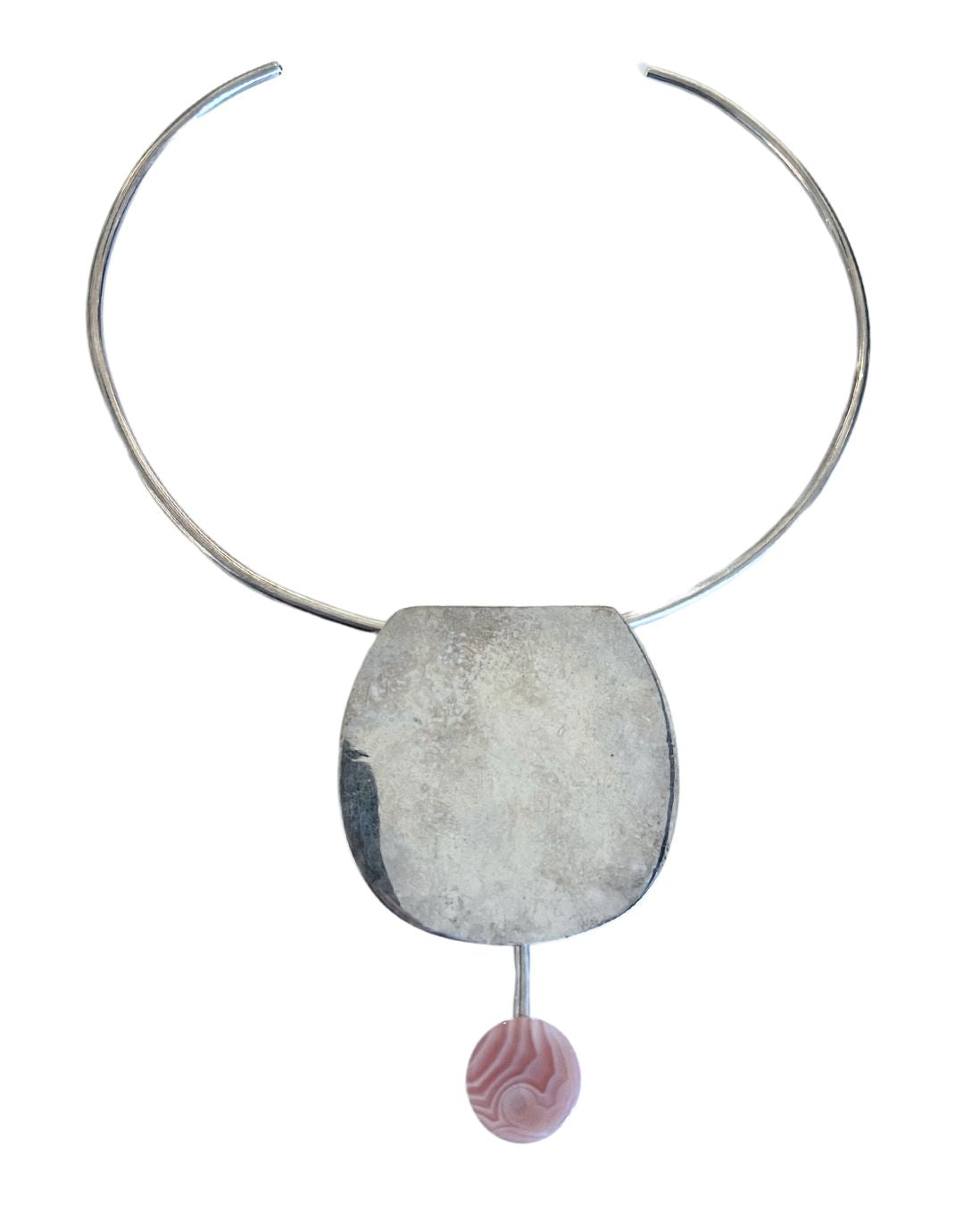 Anna Sheffield BB Sterling Silver Collar Necklace with Blush Stone