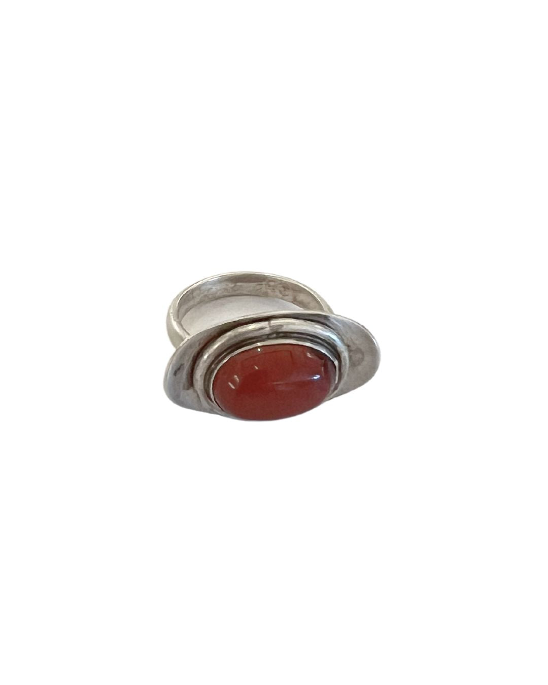 Anna Sheffield Bing Bang Amulet Ring - Silver Carnelian