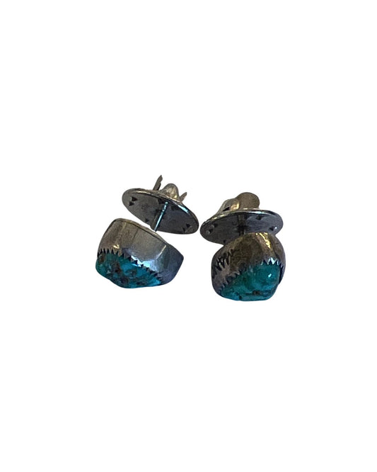 Anna Sheffield BB Silver and Turquoise Stud Earrings