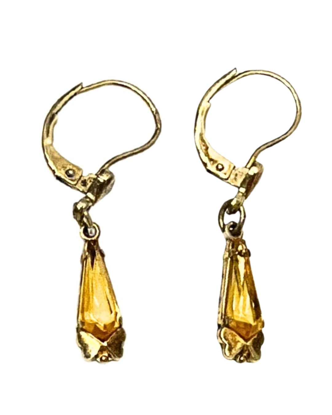 Jewelry: Vintage Gold  & Citrine Earrings