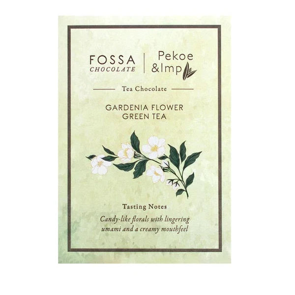 Fossa Chocolate gardenia flower green tea chocolate bar at Bella Cucina in Atlanta