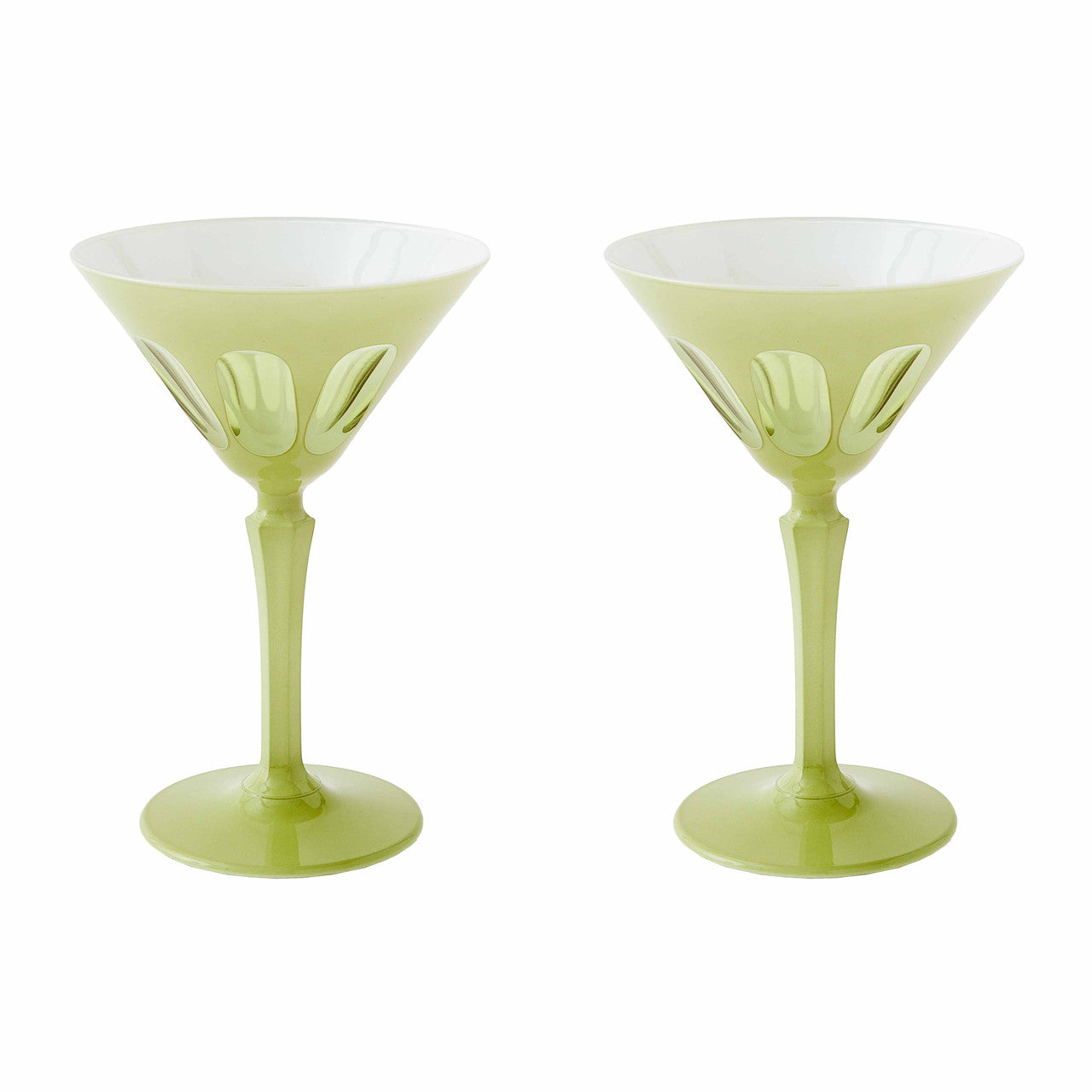 Rialto Glass Martini Set/2 in Pale Sage