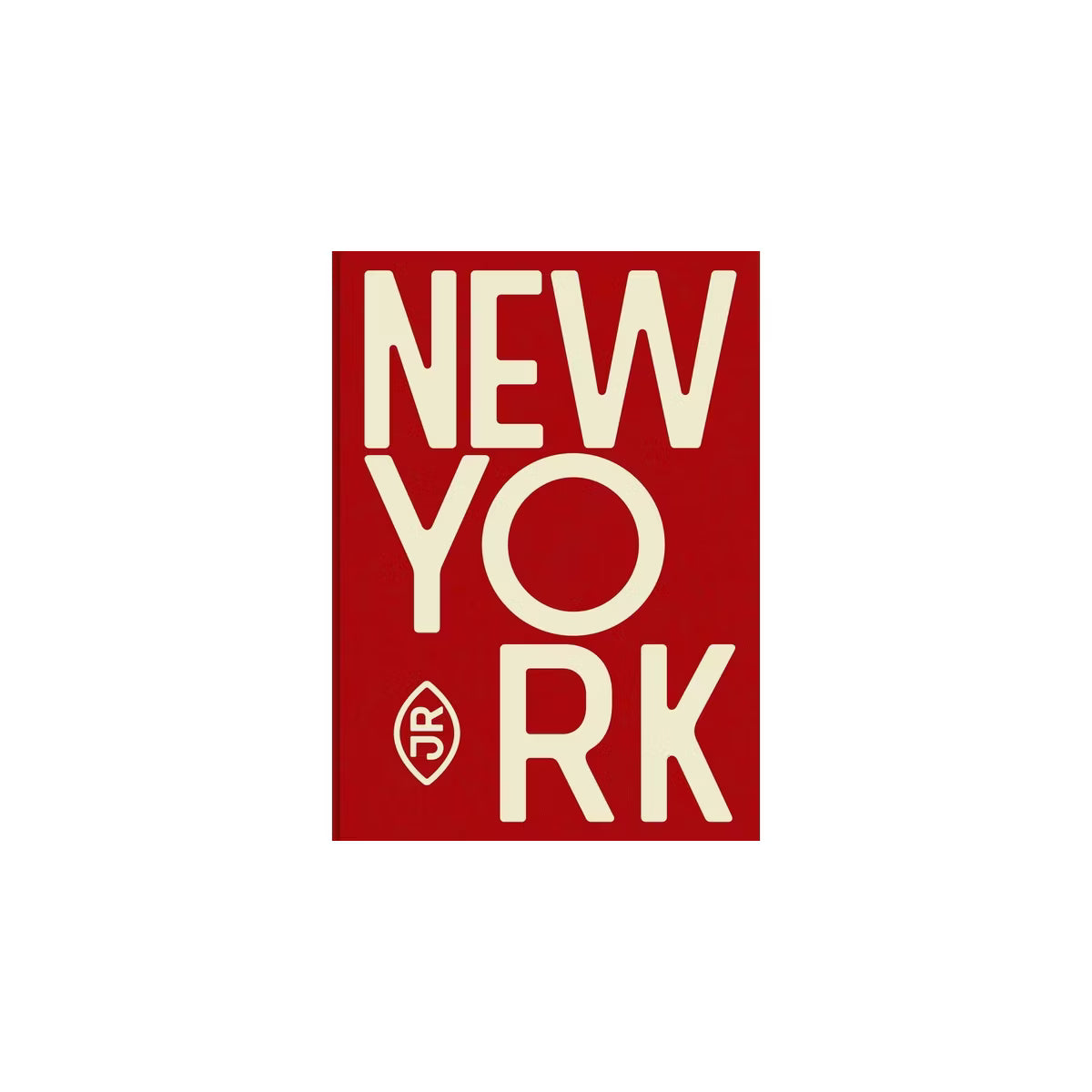 Red book cover with 'New York' text on a white background