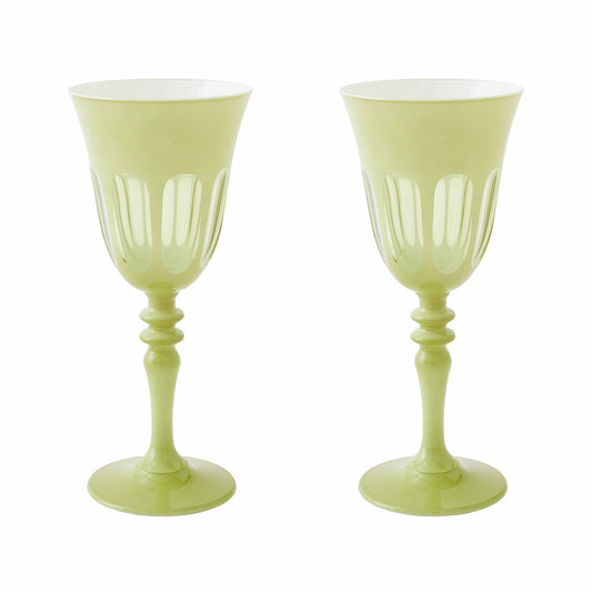 Rialto Glass Wine Set/2 in Pale Sage