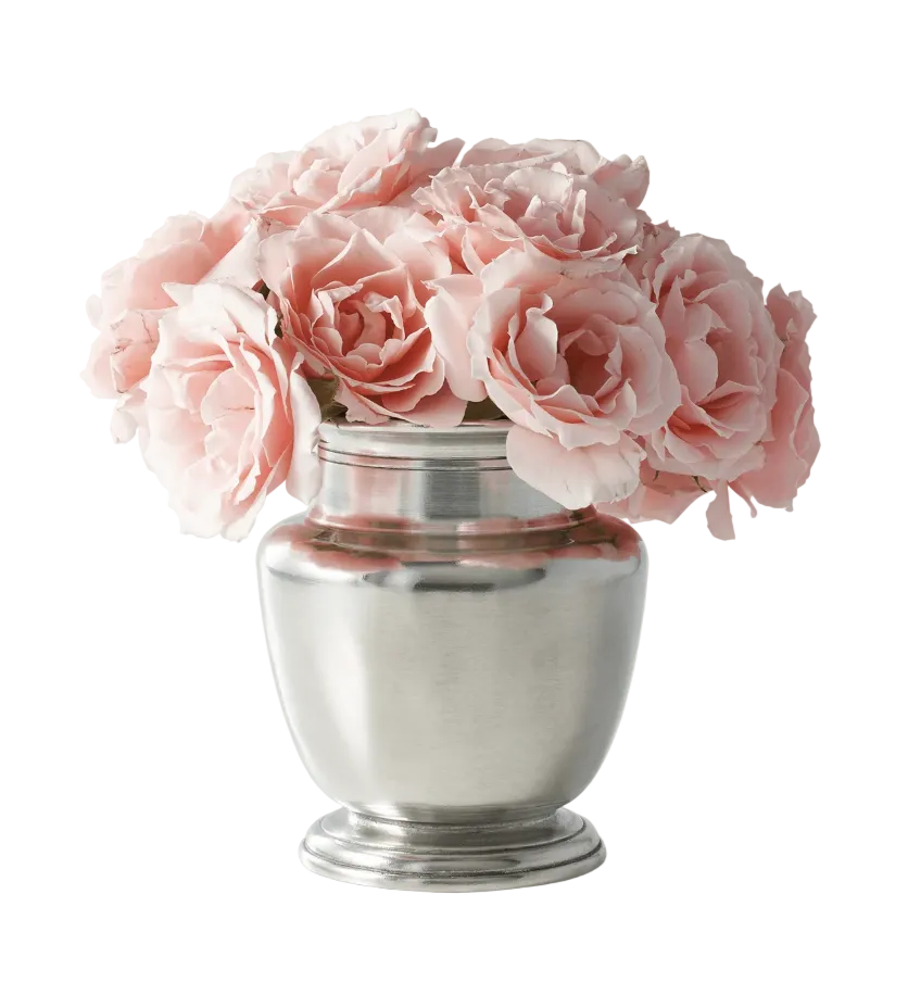 MATCH Italian Pewter Vase with flowers 