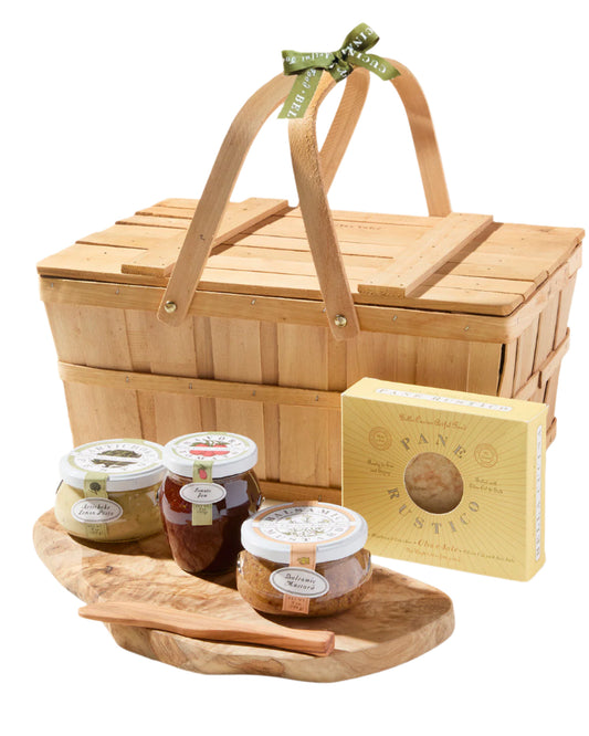 Olive Wood Board & Knife Antipasti Hamper